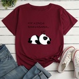 Fashion Letter Panda Character Print Ladies Loose Casual TShirtpicture38